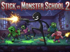 თამაში Stick vs Monster School 2 ონლაინ