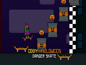 თამაში Obby Halloween Danger Skate ონლაინ