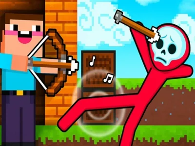 თამაში Noob Archer vs Stickman Zombie ონლაინ
