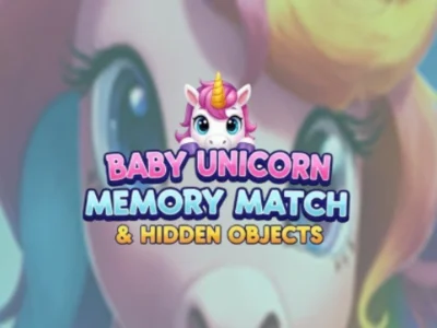 თამაში Baby Unicorn მეხსიერების მატჩი და დამალული ობიექტები ონლაინ