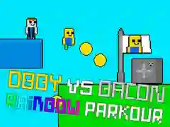 თამაში Obby vs Bacon მრავალფარვა პარკური ონლაინ