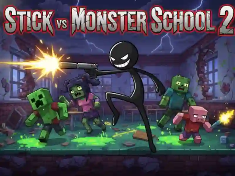 თამაში Stick vs Monster School 2 ონლაინ