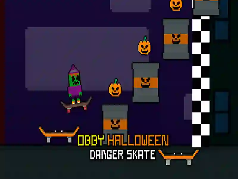 თამაში Obby Halloween Danger Skate ონლაინ