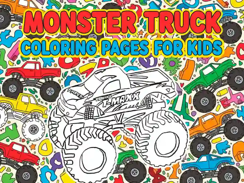 თამაში Monster Truck საღებარი გვერდები ბავშვებისთვის ონლაინ