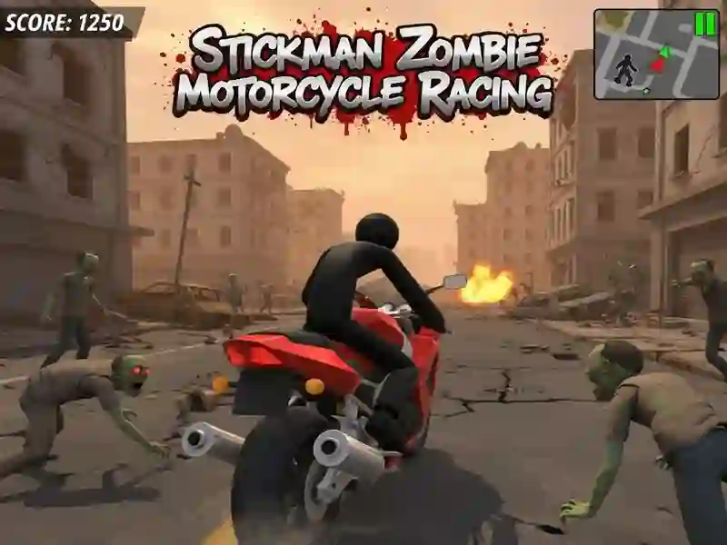 თამაში Stickman Zombie Motorcycle Racing ონლაინ
