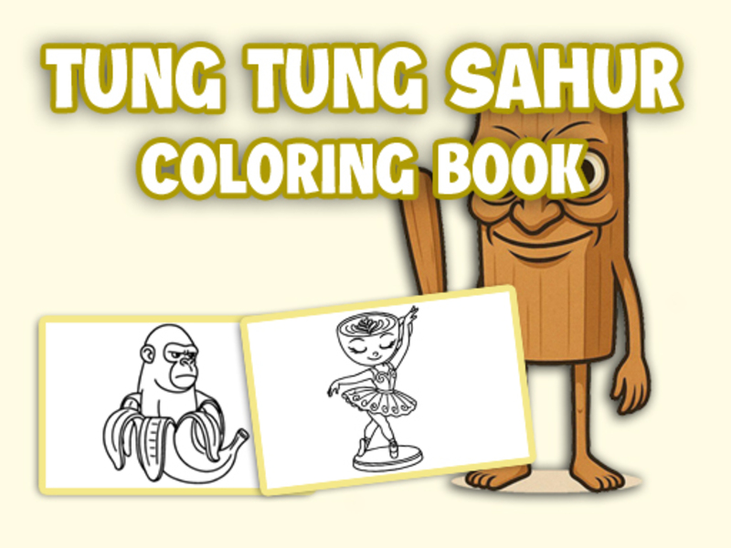 თამაში Tung Tung Sahur საღებარი წიგნი ონლაინ