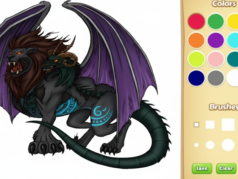 თამაში Dragon Chimera საღებარი წიგნი ონლაინ